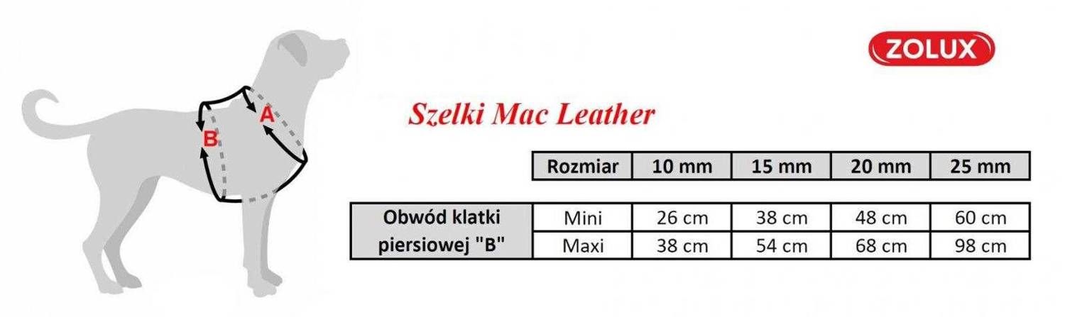 Zolux 435177TUR Szelki Mac Leather 25 mm turkus