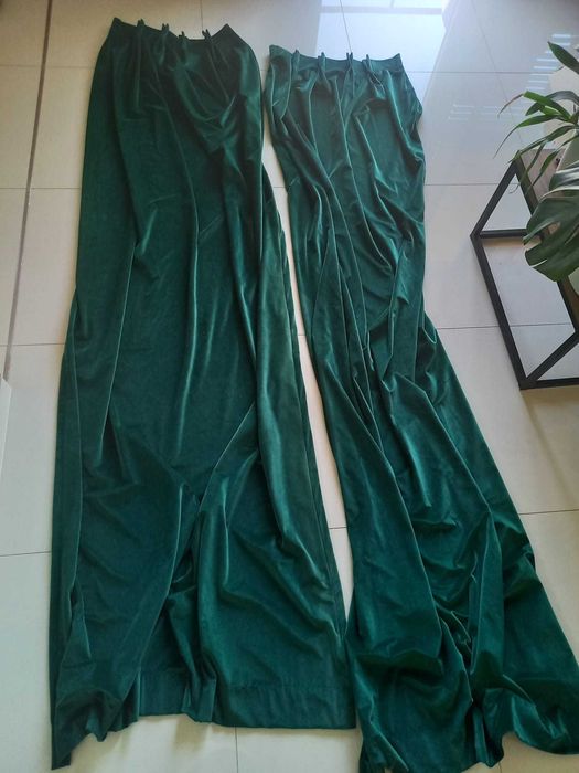 Zasłony 250cm, stan bardzo dobry, butelkowa zieleń zielony
