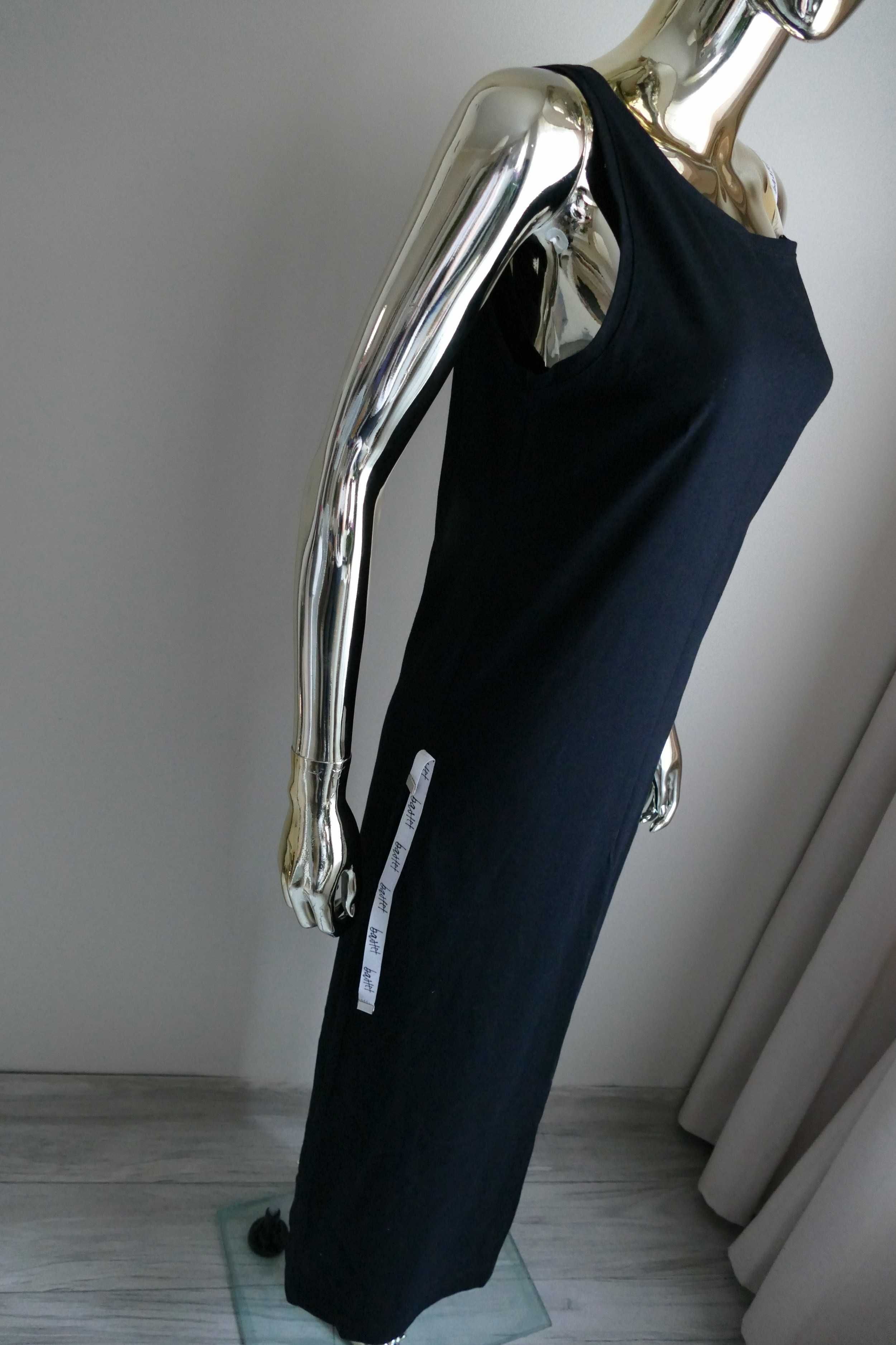 Bastet nowa sukienka maxi z lampasami logo kieszenie S-M-L