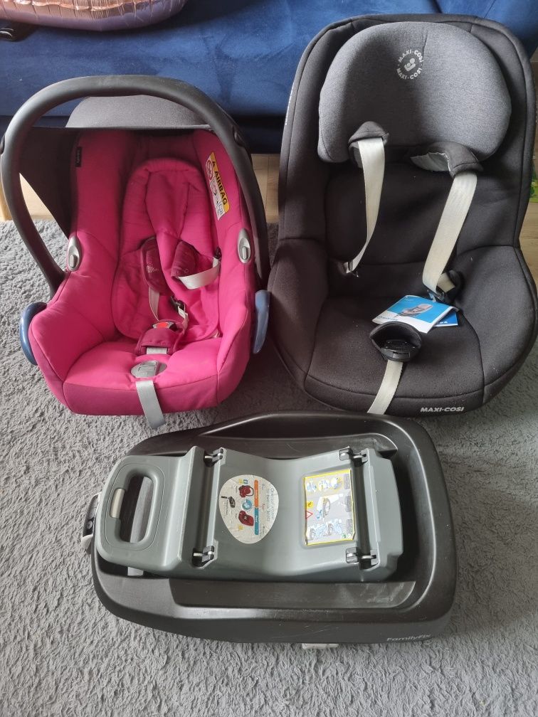 Zestaw nosidelko maxi cosi cabriofix, fotelik maxi cosi pearl,baza