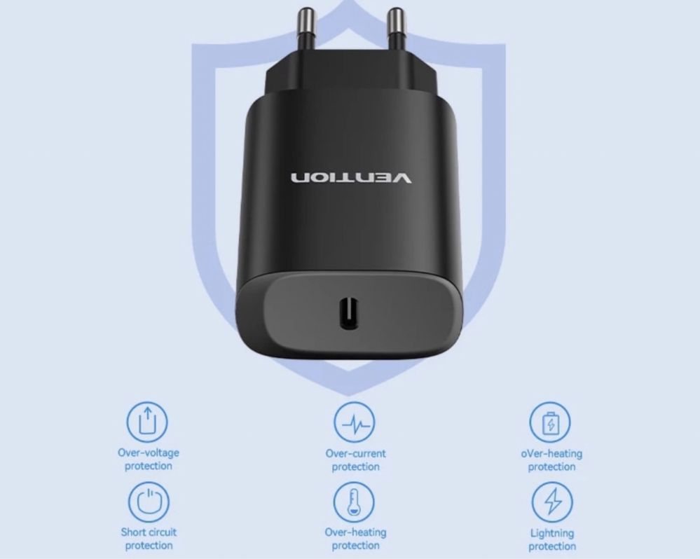 Зарядное устройство Vention 20w PD Type-c/блок питания для iPhone