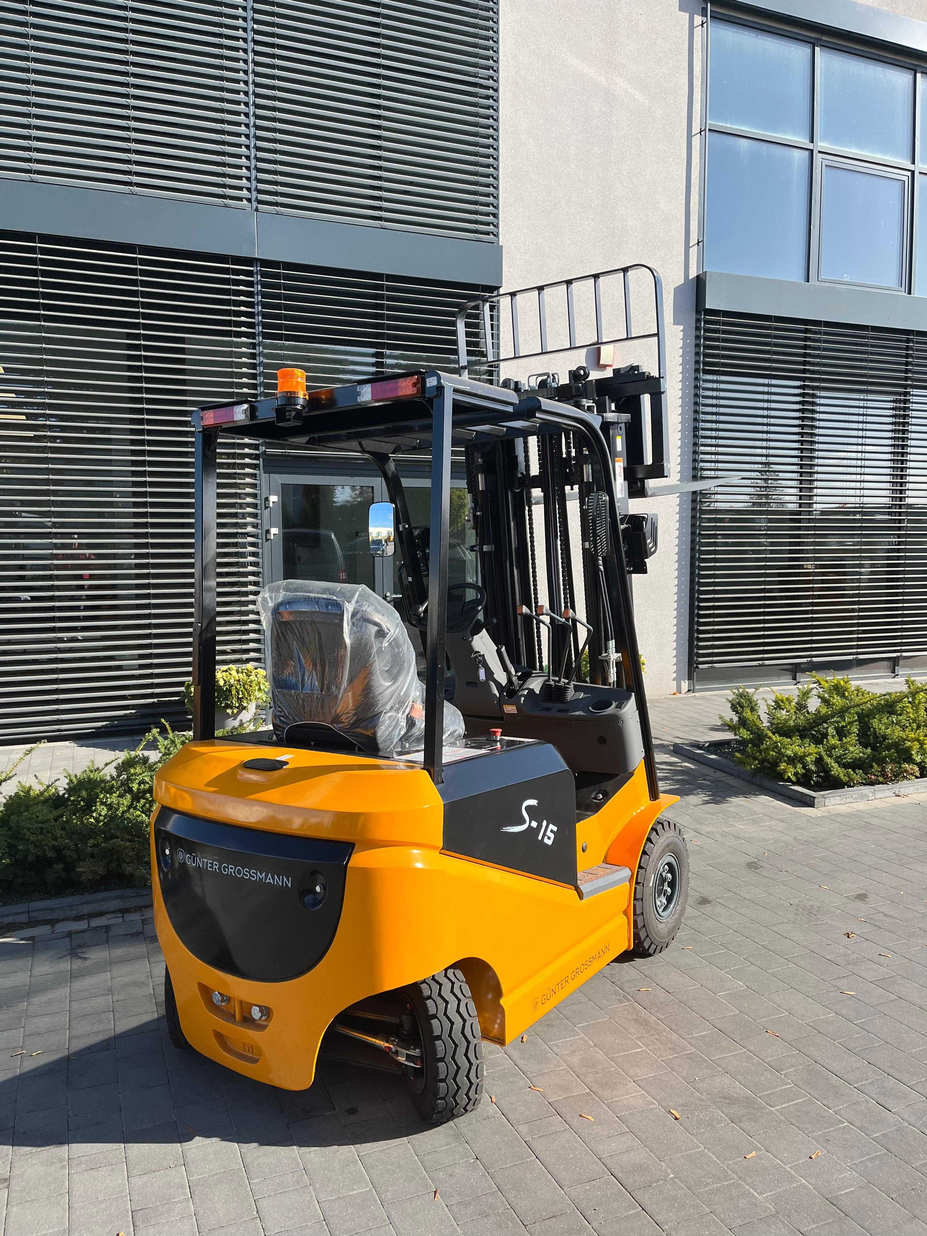 Nowy wózek widłowy elektryk 1,5 tony triplex Gunter Grossmann