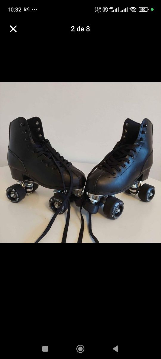Patins de 4 Rodas adulto Quad Marca Traxart Klassic preto alumínio