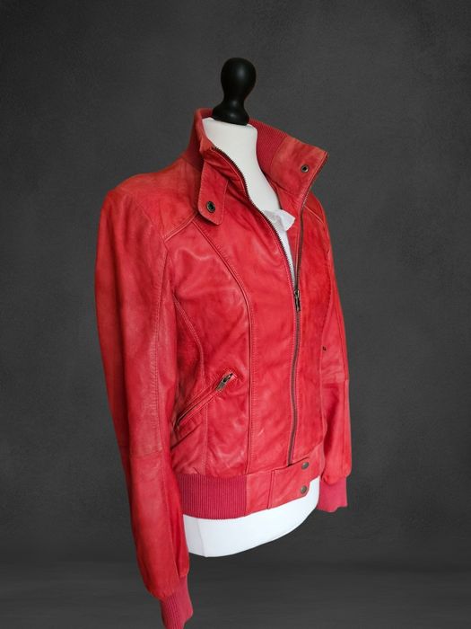 Real Leather Jacket bomber cute rare 2000s y2k lolita cottage grunge