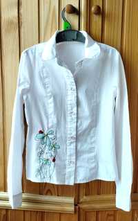 Блузка біла сорочка для дівчинки 140