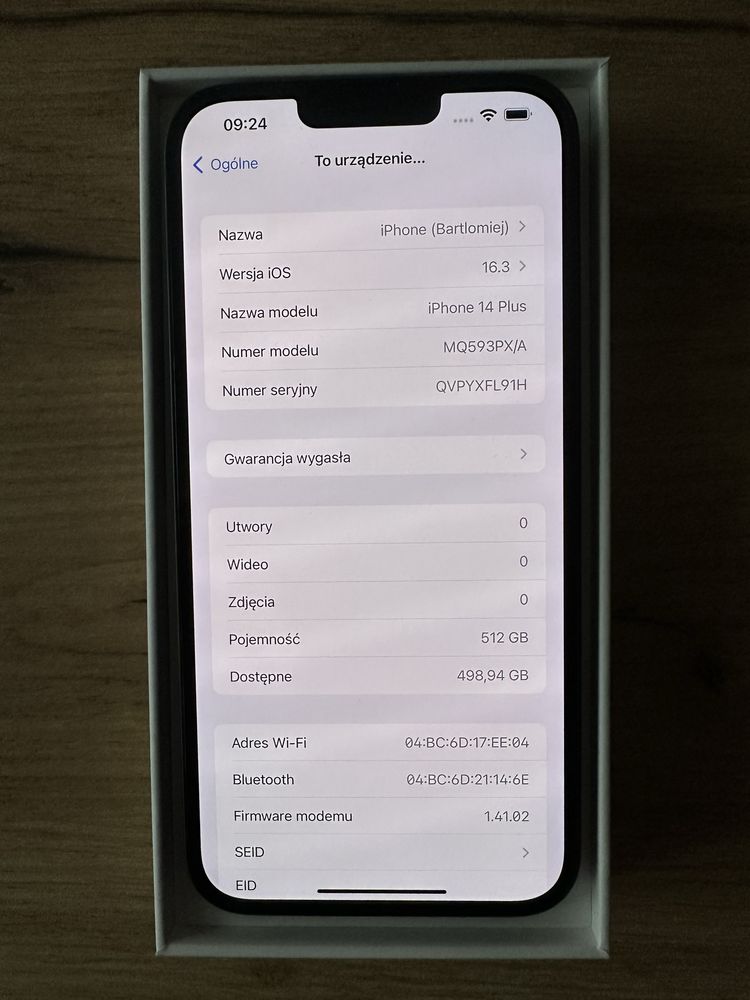 iPhone 14 Plus 512 gb - jak nowy, bateria 100%