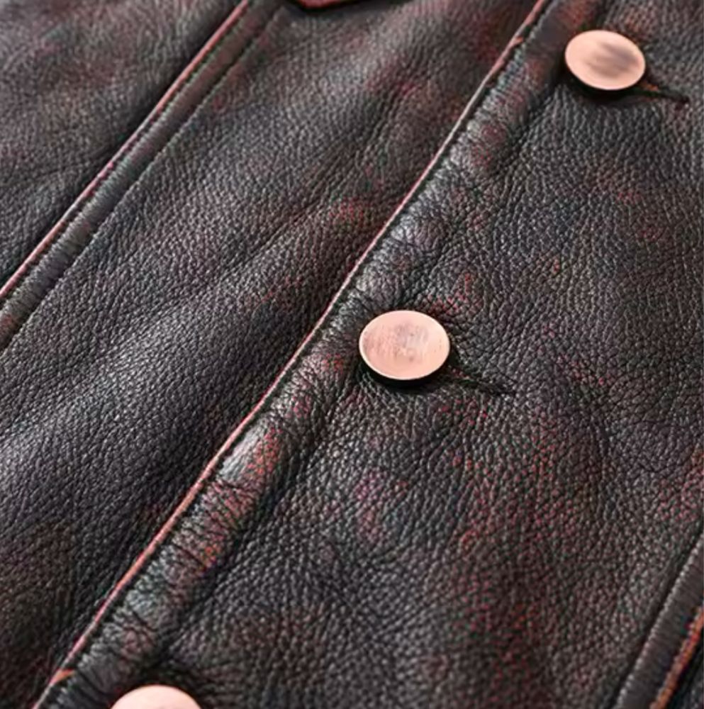 Kurtka skórzana vintage ramoneska marynarka męska bikerka modna casual