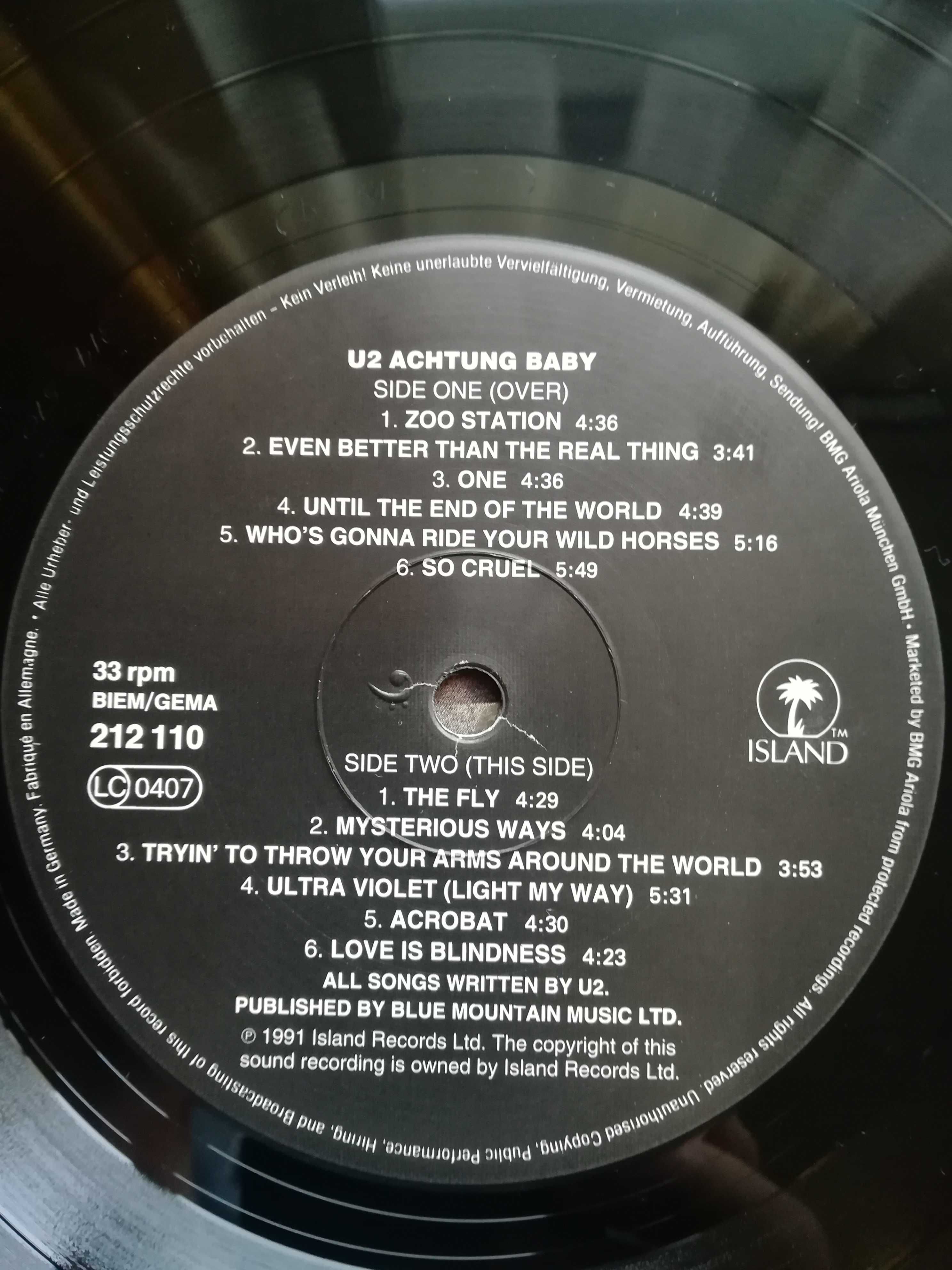 U2 – Achtung Baby winyl pierw. wyd. EUR 1991 r.