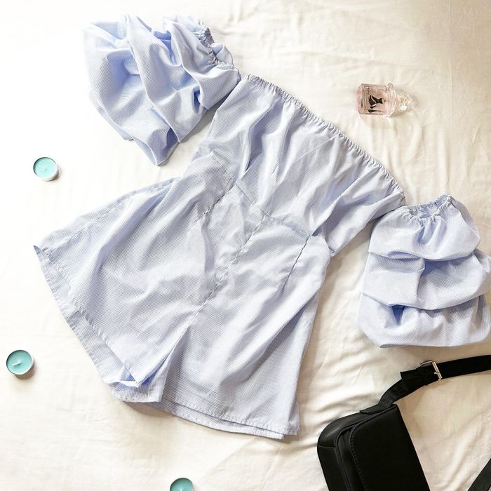 Голубий ромпер/комбінезон PrettyLittleThing