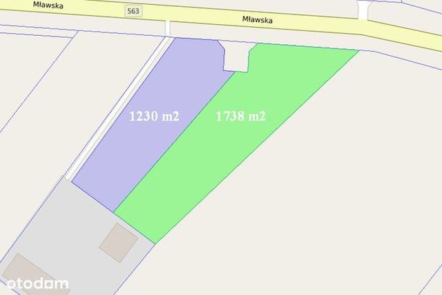 Działka mławski Parcele Łomskie obok Mławy 3055m2