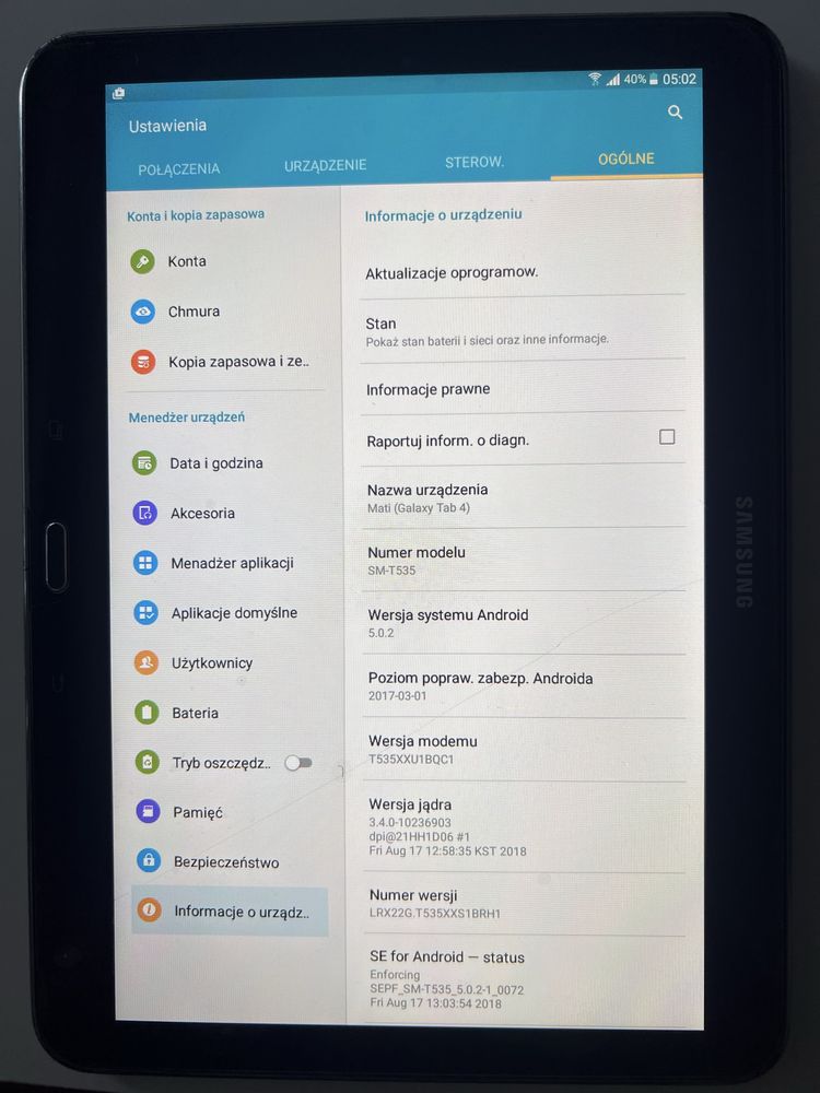 Tablet Samsung Galaxy Tab4