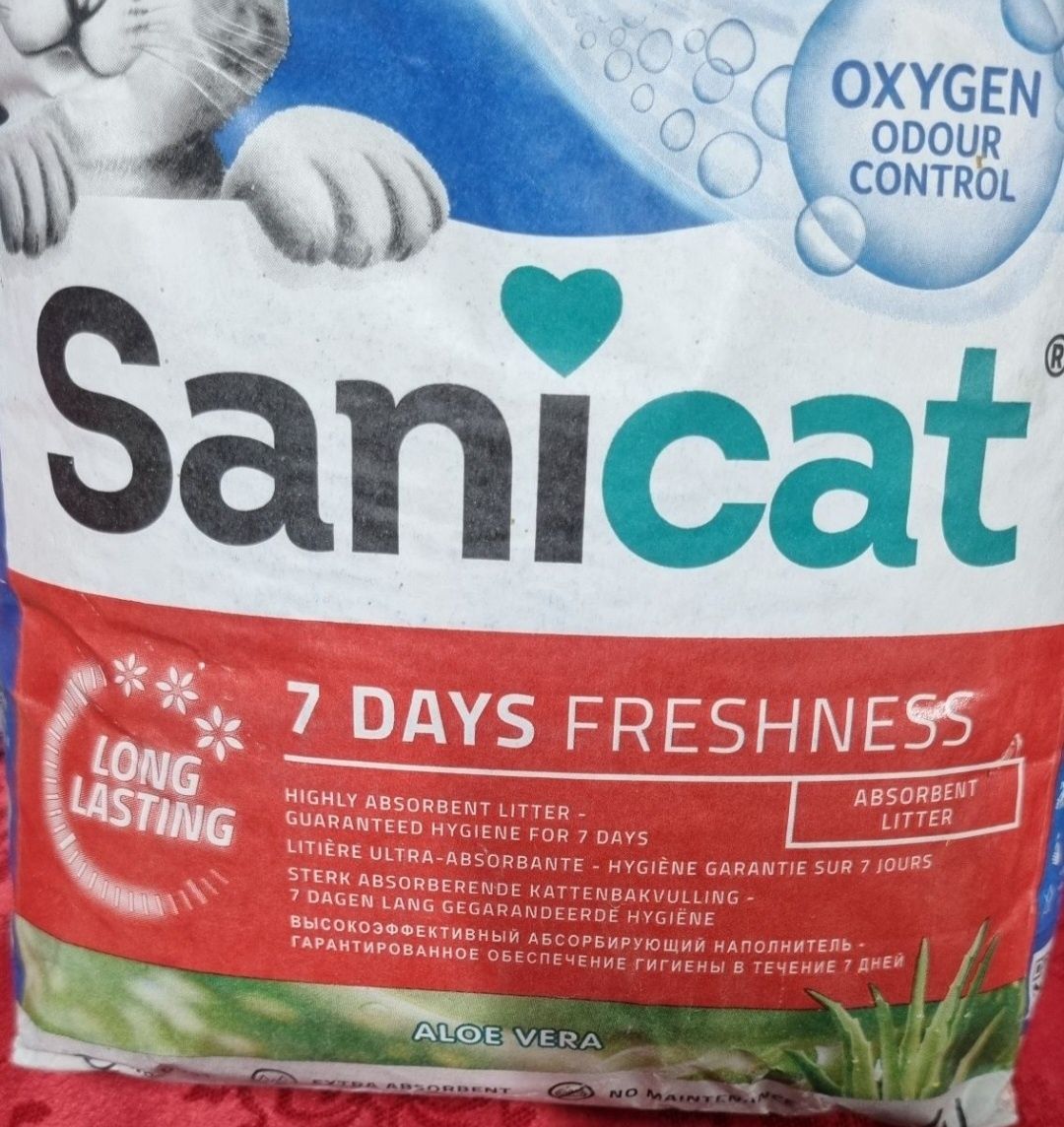 Sanicat 7 Days Aloe Vera, żwirek niezbrylający się 3 ×4l (78) akoe ve