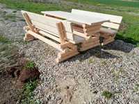 Zestaw mebli ogrodowych drewnianych