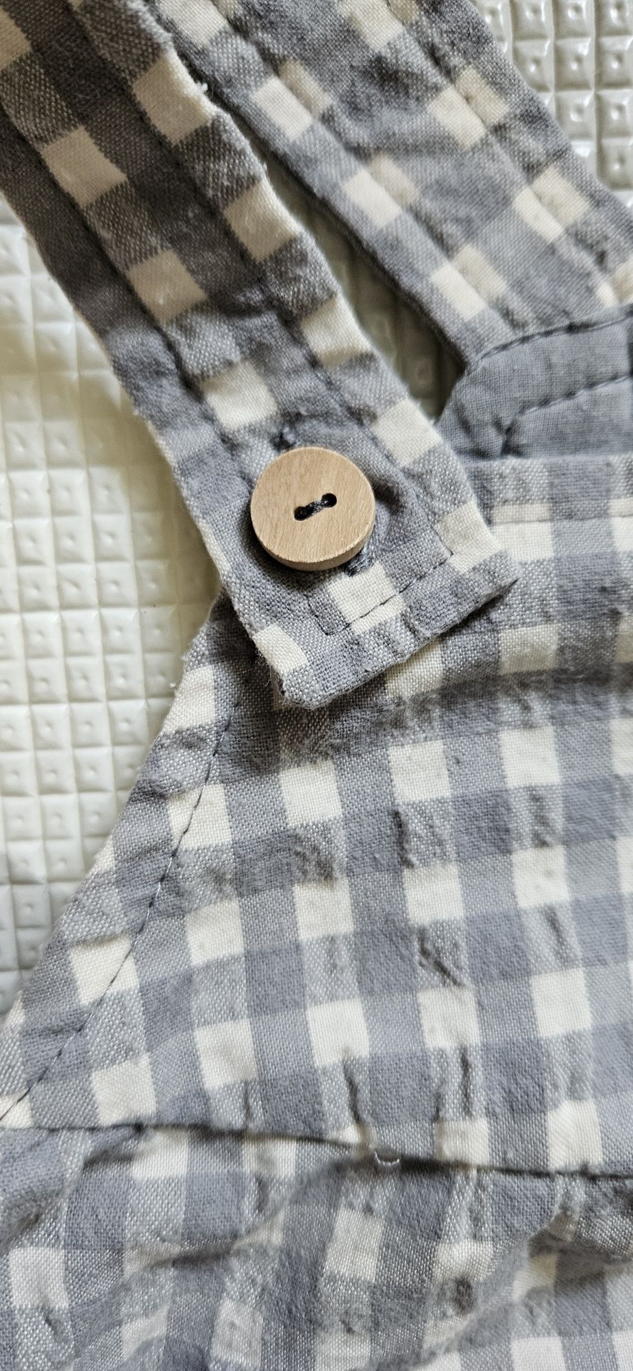 Spodenki niemowlęce zara krótkie ogrodniczki w kratkę r. 68