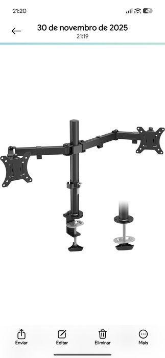 Vendo suporte para dois monitores suspensos