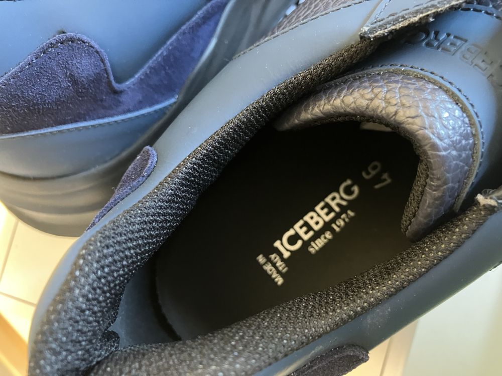 Iceberg skórzane meskie sneakersy buty Italy blu roz.46