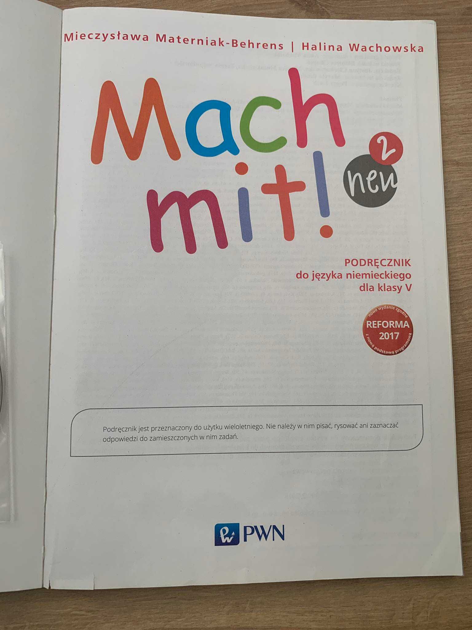 Mach mit! neu 2 podręcznik do języka niemieckiego dla klasy V