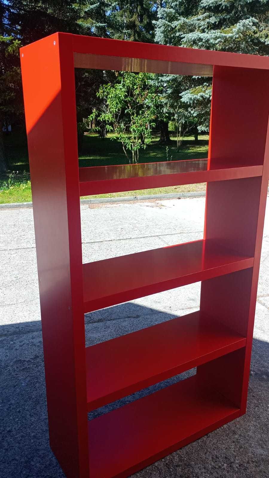 Regał otwarty kolor czerwony  ragały otwarte do biur domu hostelu