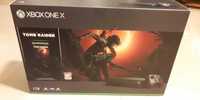 Caixa da Xbox One X edição Shadow of the Tomb Raider