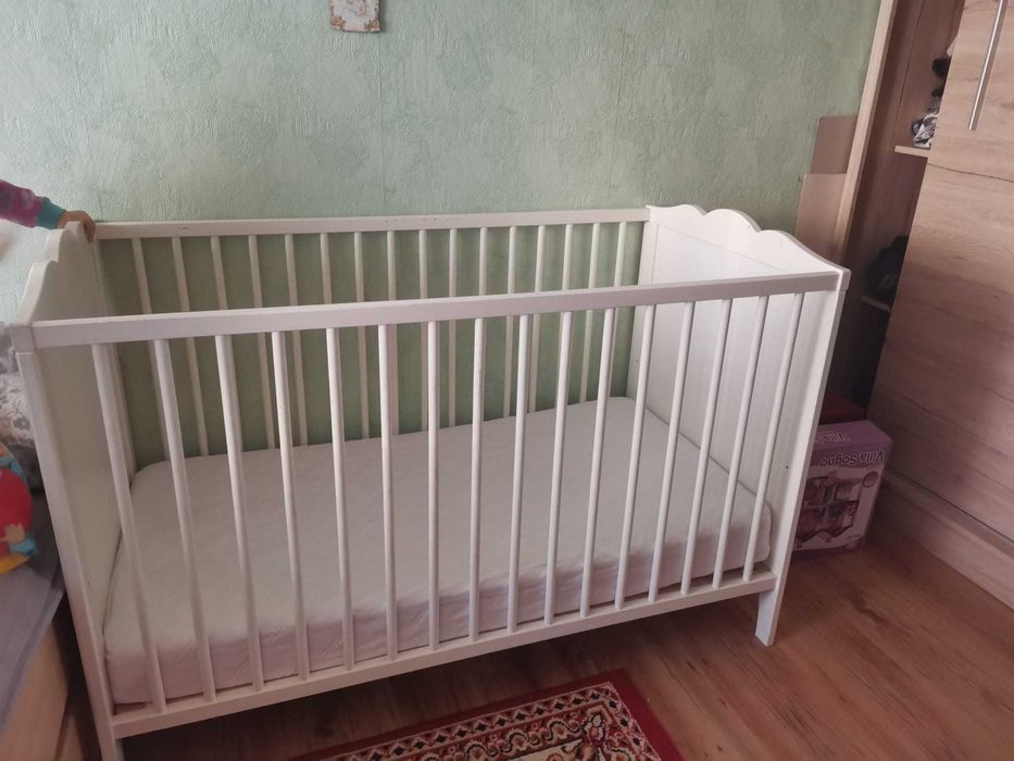 Łóżeczko dziecięce 60 x 120 + materac z pokrowcem