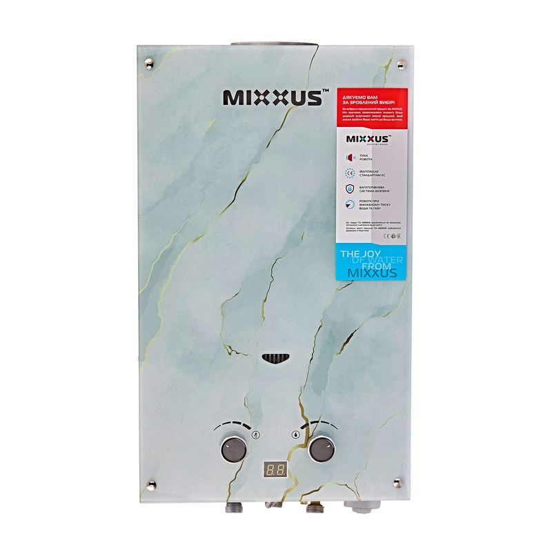 Газова колонка MIXXUS GWH-0110 димохідна 10 л/хв (колір білий)