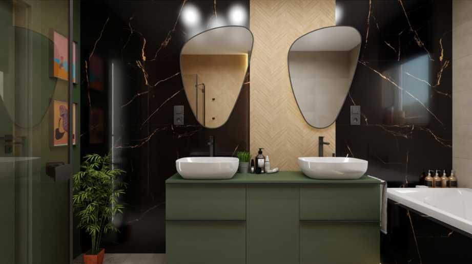 Płytki Gresowe 60x60 COIN BLACK HIGH GLOSSY Podłoga Ściana