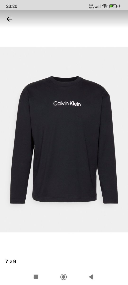 Męska long sleeve bluzka cienka bawelniana czarna L Calvin Klein NOWA