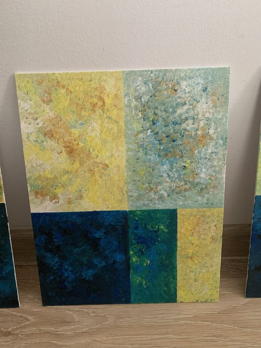 Tryptyk obrazy akrylowe do biura modern art 24x30cm