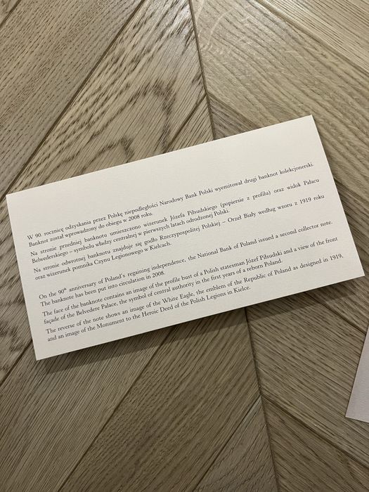 Banknot kolekcjonerski 10 zl niepodległość Piłsudski UDC