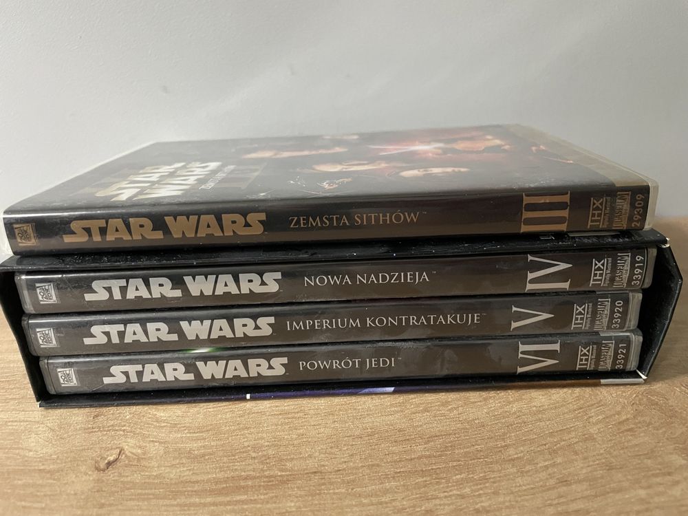 STAR WARS cz 3, 4, 5, 6 DVD trylogia