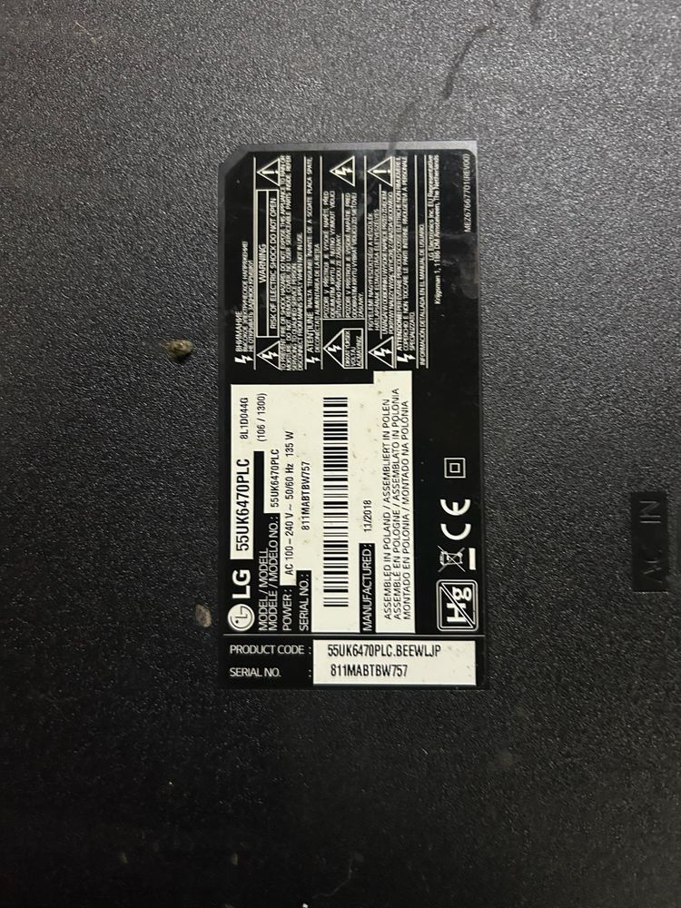 Zasilacz tv lg55uk6470plc