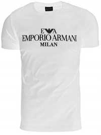 Emporio Armani T-Shirt Biały Nowoczesne Logo /M