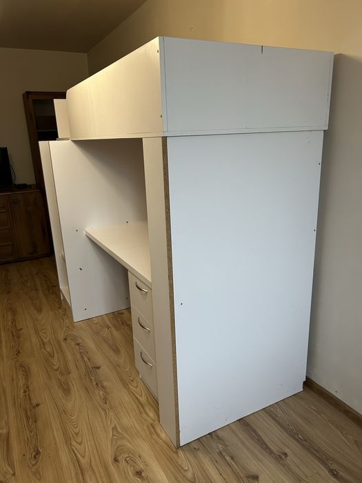 Łóżko piętrowe białe 80x200 z biurkiem