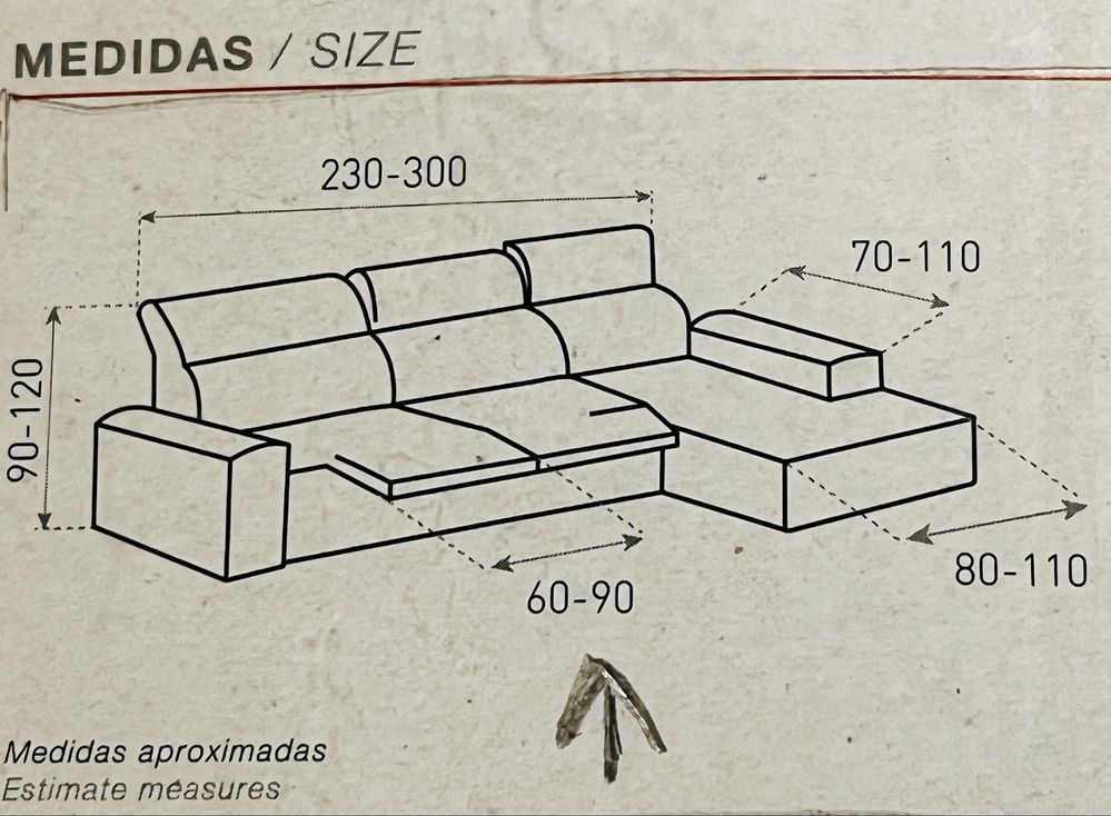 Capa para Sofá Chaise Longue Relax Multi-Elástica