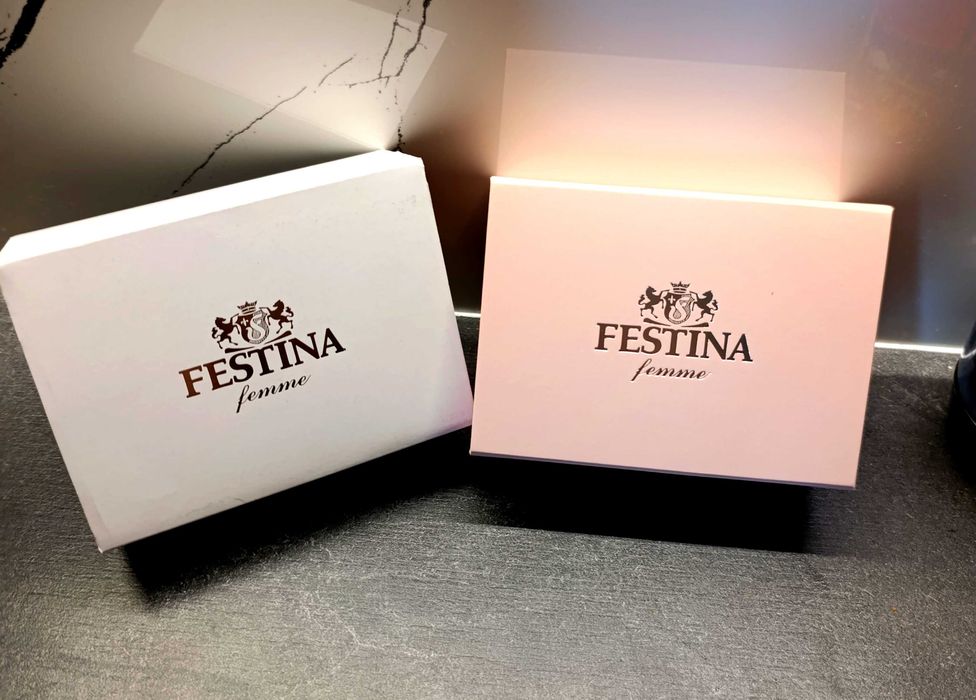 Piękne pudełko na zegarek pierścionki biżuterię Festina nowe różowe