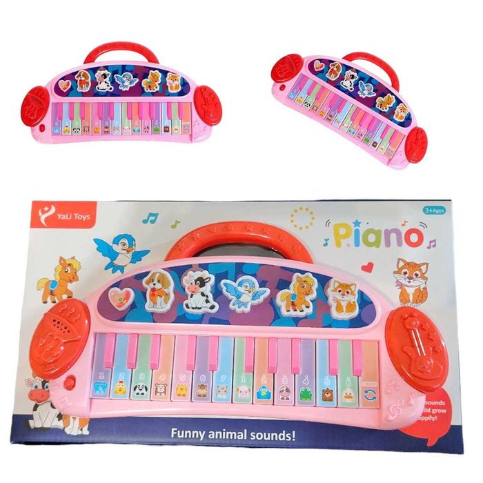 Muzyczne różowe pianino dla dziec