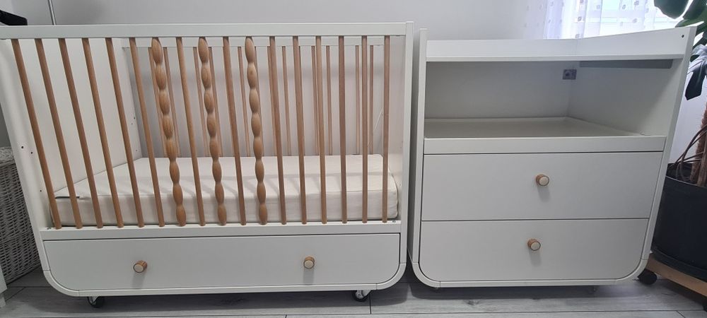 Łóżeczko i komoda Myllra ikea