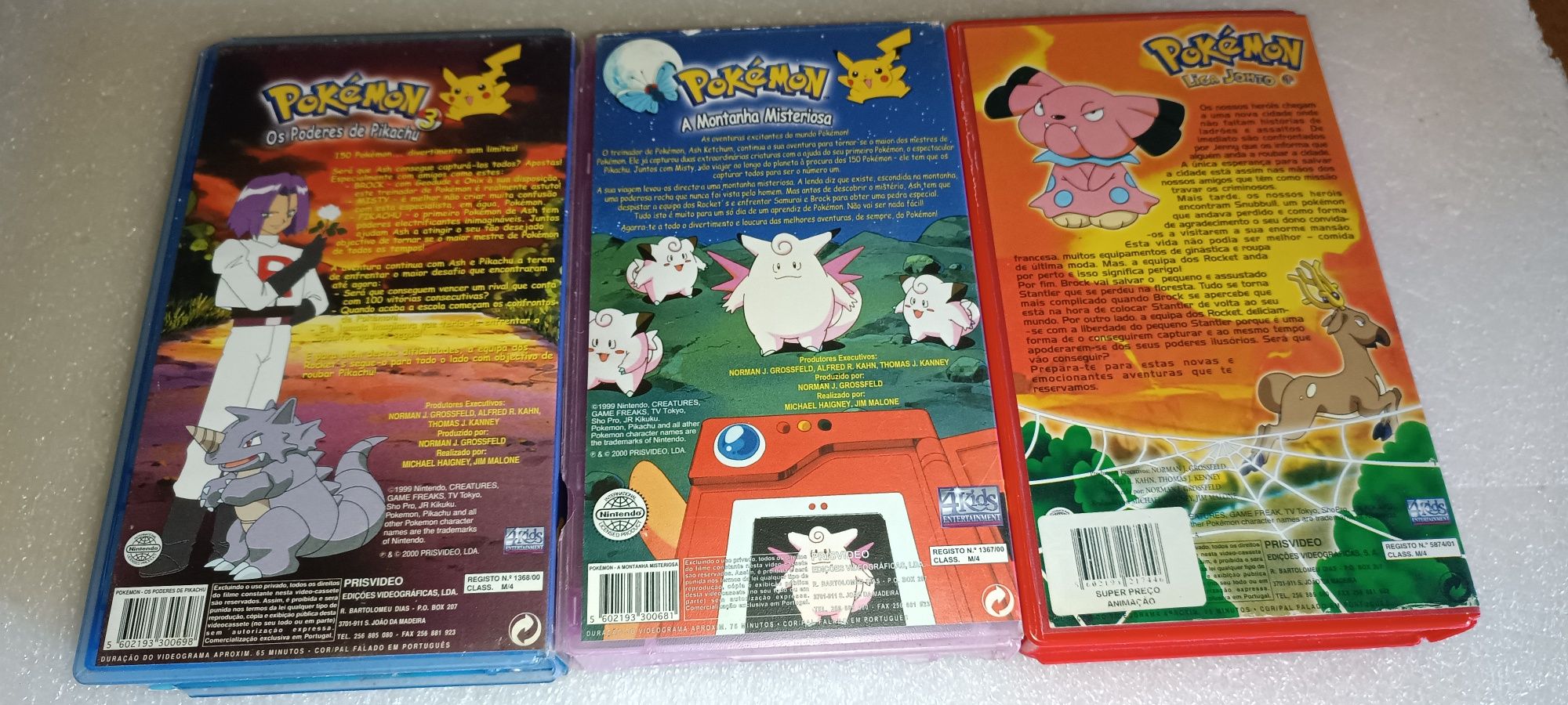 Pokémon 3 Antigas cassetes VHS