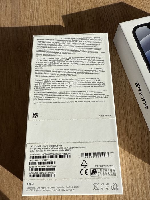 IPHONE 12 BLACK, 64GB, Stan Idealny, 100% Sprawny, 80% Kondycja