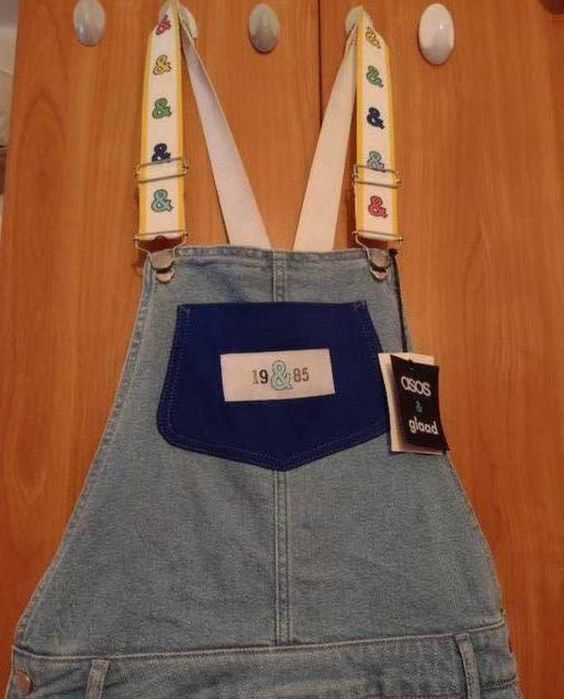 (36/S) ASOS,/Dżinsowy kombinezon, ogrodniczki, jeansy, spodenki, NOWE