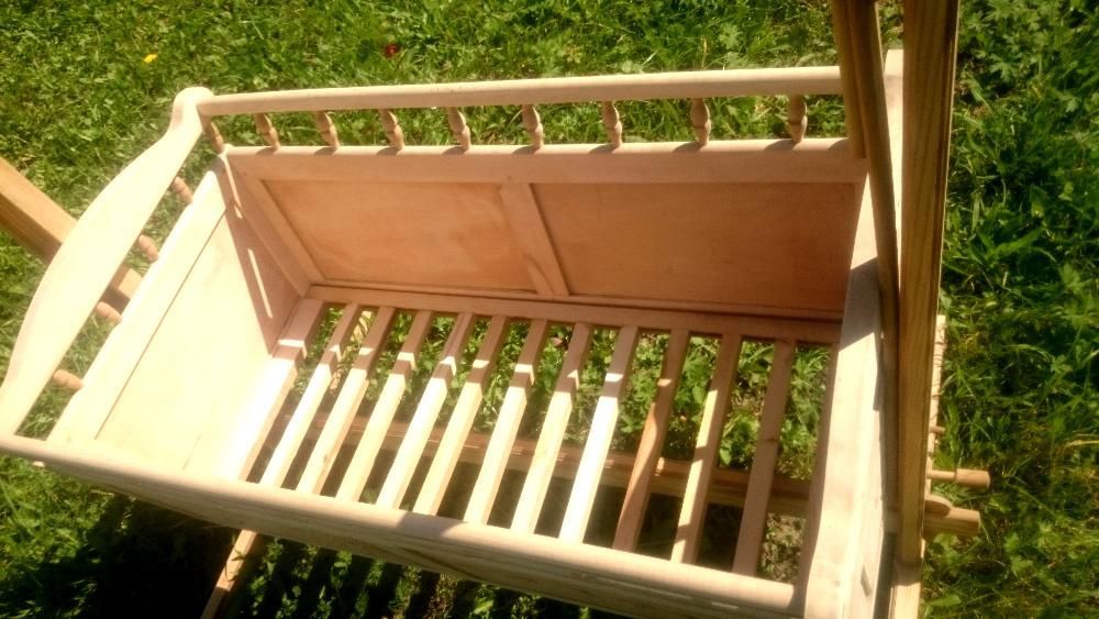 KOŁYSKA ŁÓŻECZKO ekskluzywne ciche rzeźbione HAND MADE - OKAZJA