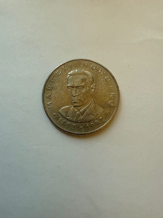 Moneta 20 zl 1975 Marceli Nowotko bez znaku mennic