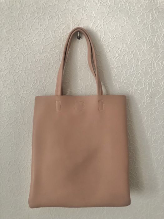 Сумка-шопер пудрова MINISO + подарунок гаманець з кошеня