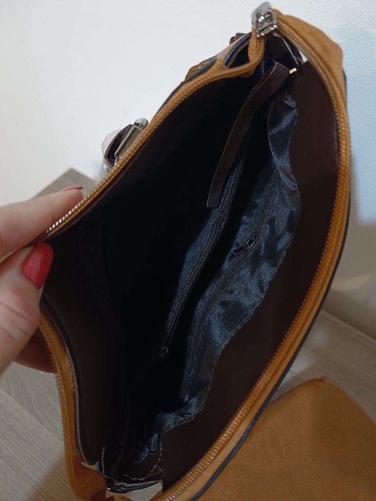 Elegancka Torebka Damska, Zestaw 4w1, Kosmetyczka, Kopertówka, Portfel