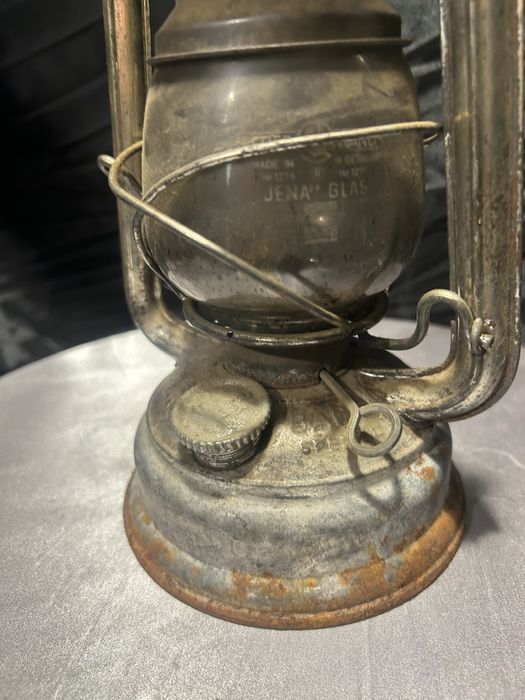 Lampa naftowa Feuerhand – West Germany – szkło Jena Glas