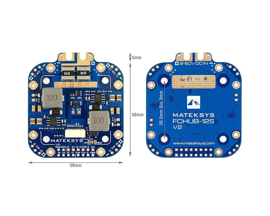 Плата розподілу живлення Matek PDB FCHUB-12S V2 для FPV дронів