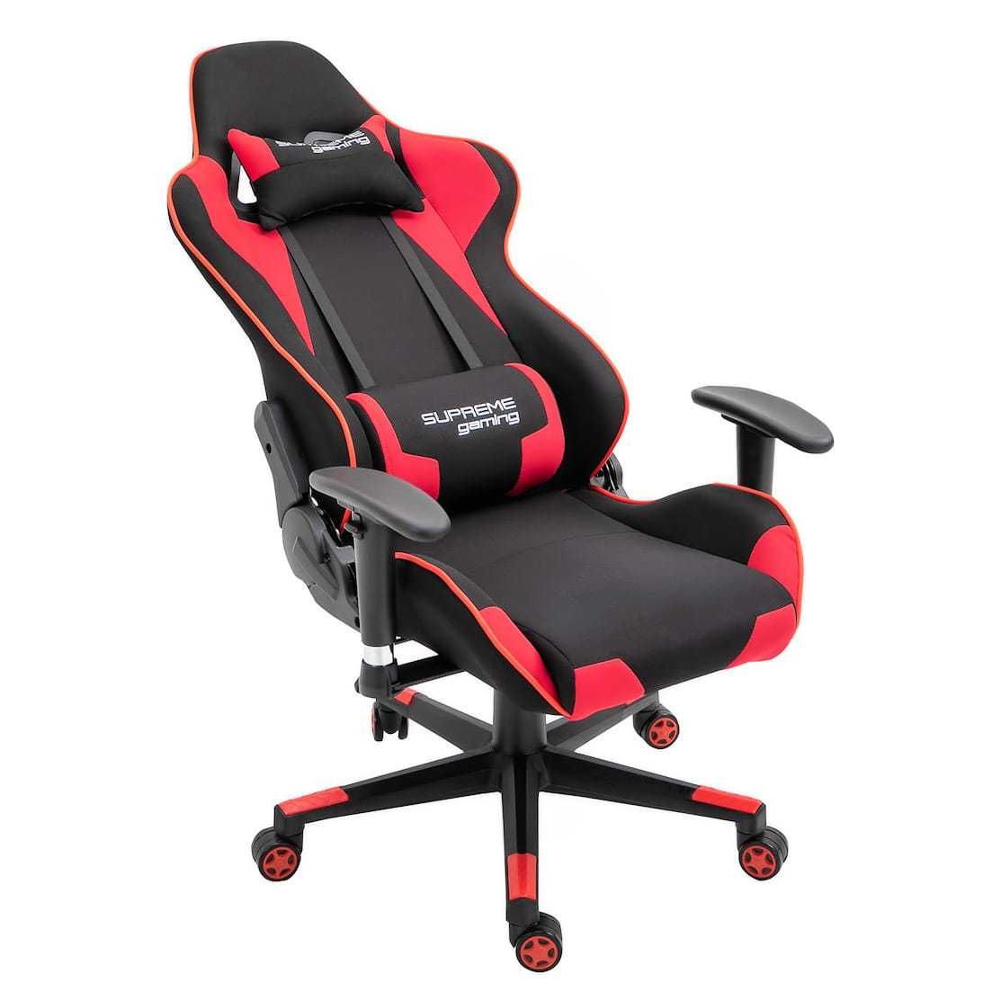 Fotel Gamingowy PlayMaker Black/Red Tkanina