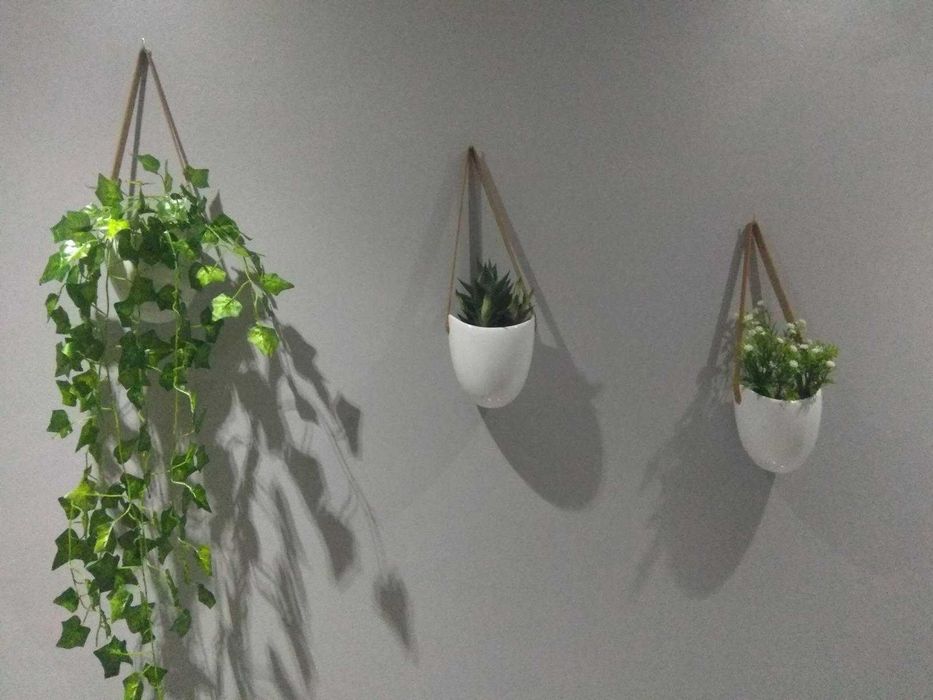 Zestaw 3 doniczki wiszące na kwiaty dekoracja dom na ścianę kwiaty