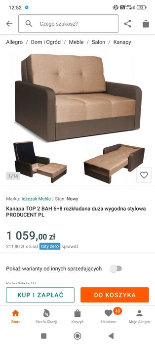Kanapa sofa dwu osobowa 2szt