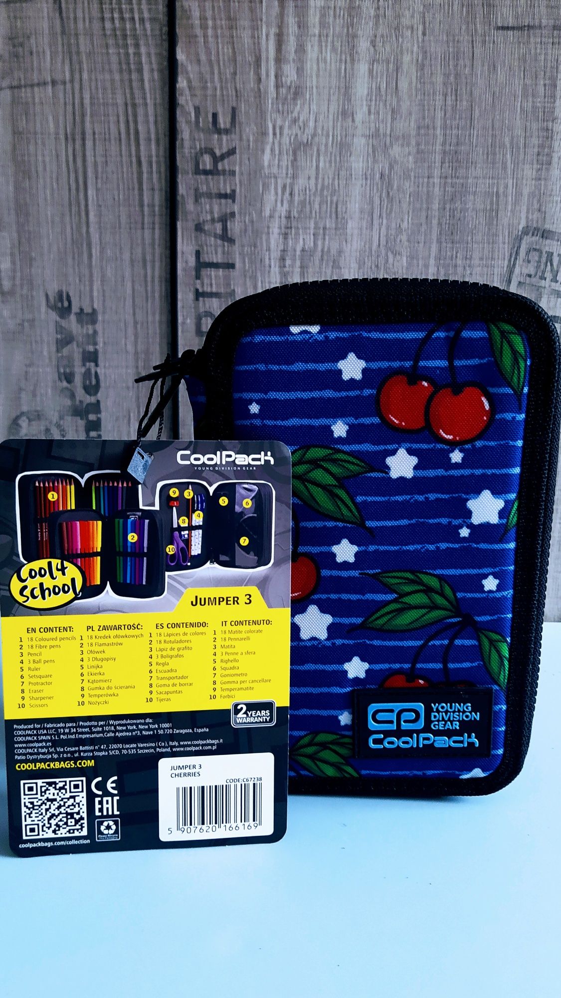 CoolPack piórnik Jumper 3 Cherries NOWY